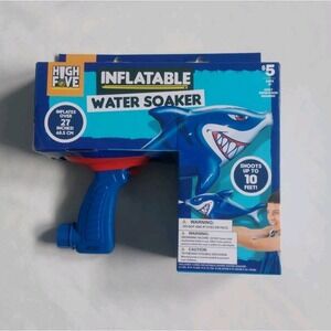 Inflatable Shark Water Soaker Shoots Up To 10' Inflates Over 27"  New